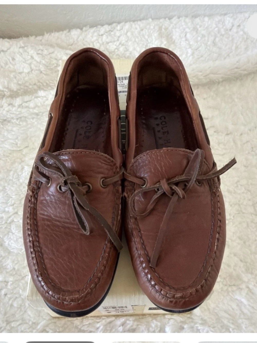 Cole Haan Brown Leather Moccasin Loafers - Picture 2 of 8